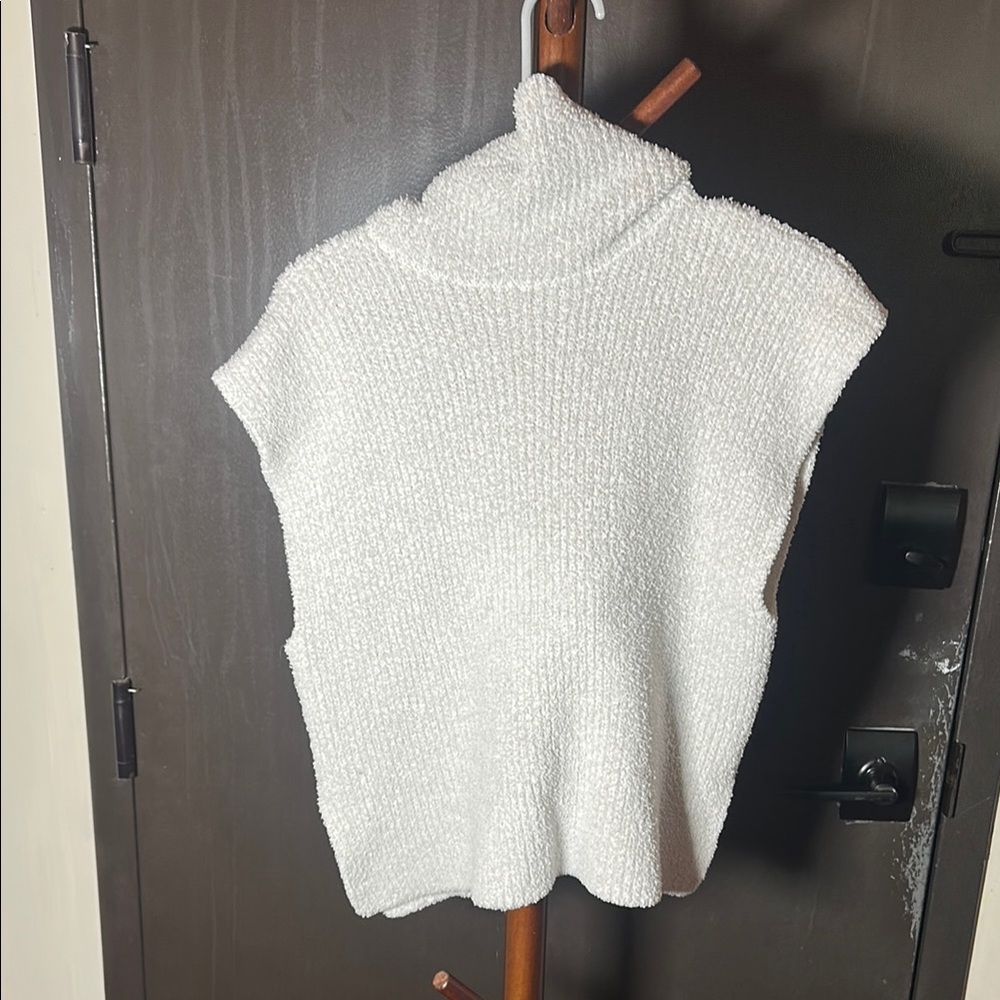 Cider White Oversized Turtleneck Sweater